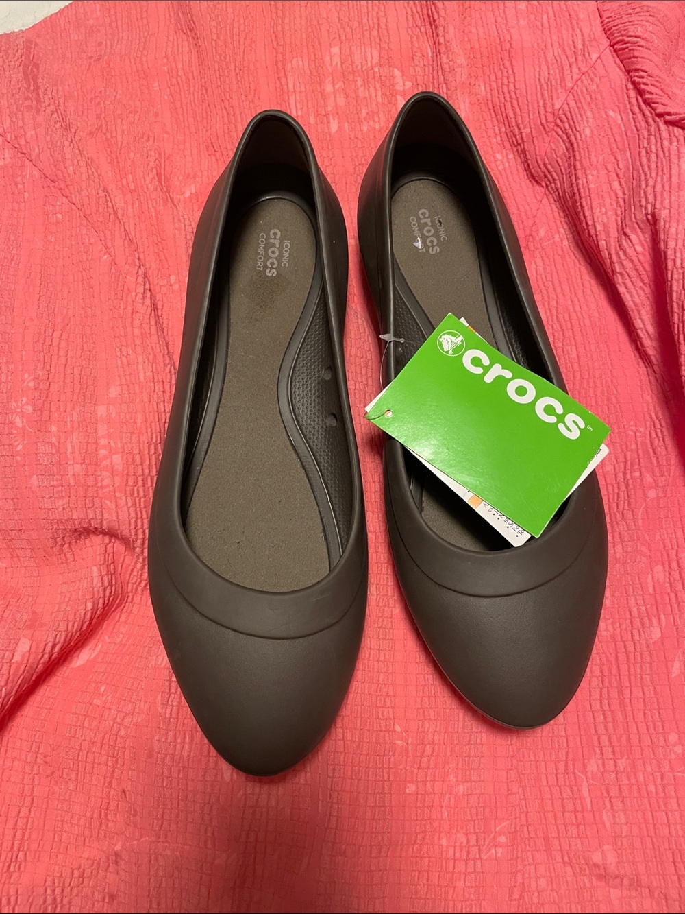 CROCS Women's Chocolate Brown Slip-On Ballet Flats